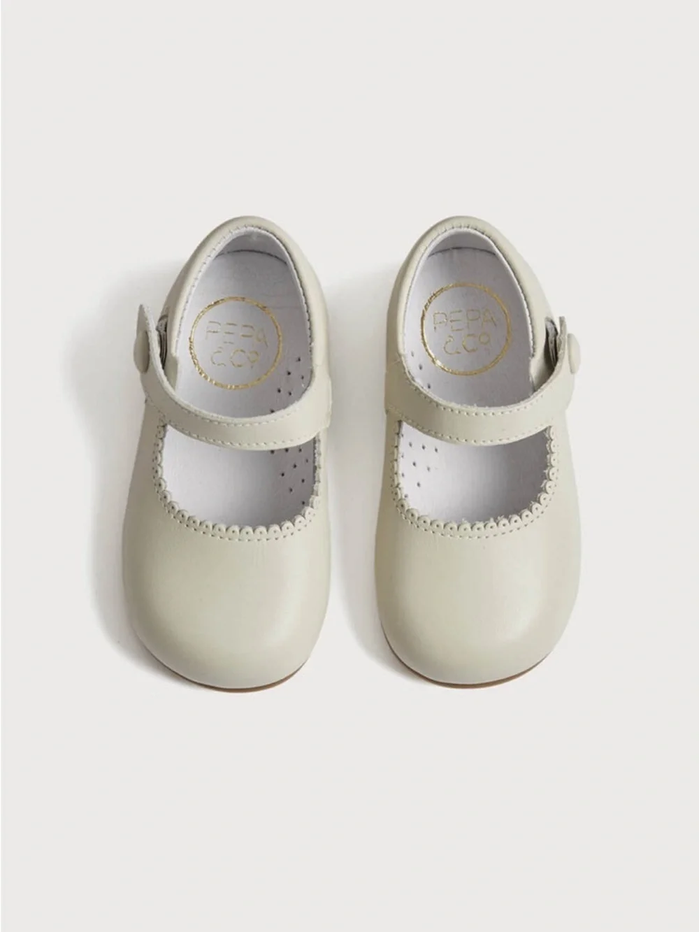 Peppa London Ivory Mary Jane Leather Baby Shoes Size 23 EU US 7 NWOT